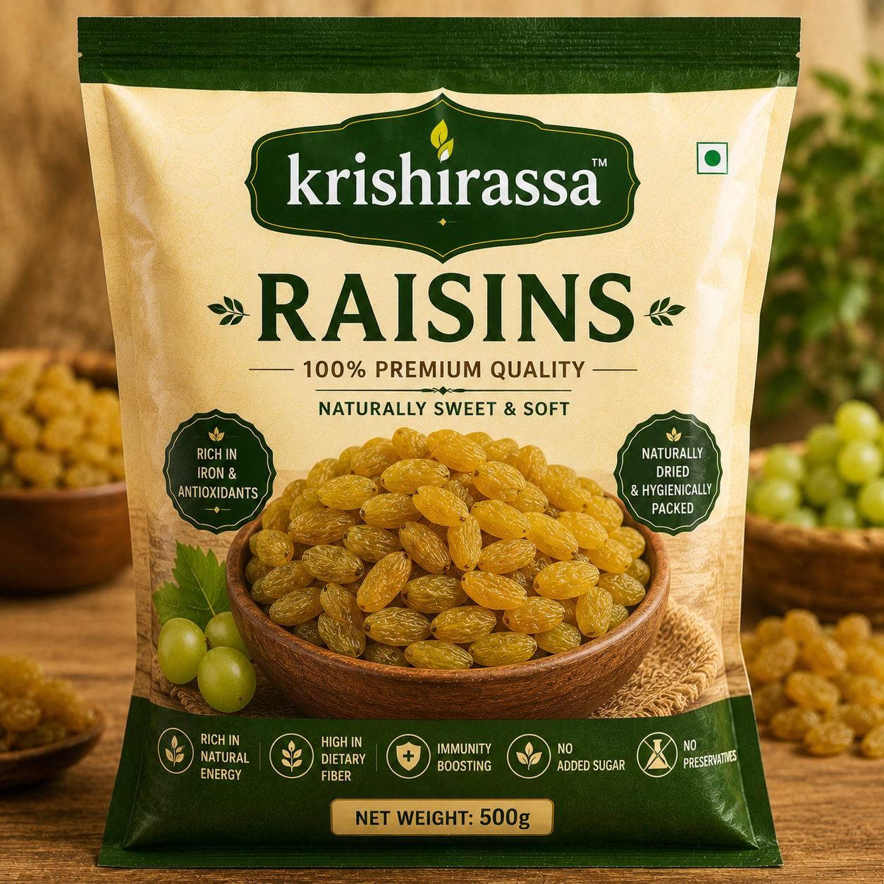 Premium Natural Raisins (Kishmish) – Sweet, Fresh & Nutrient-Rich