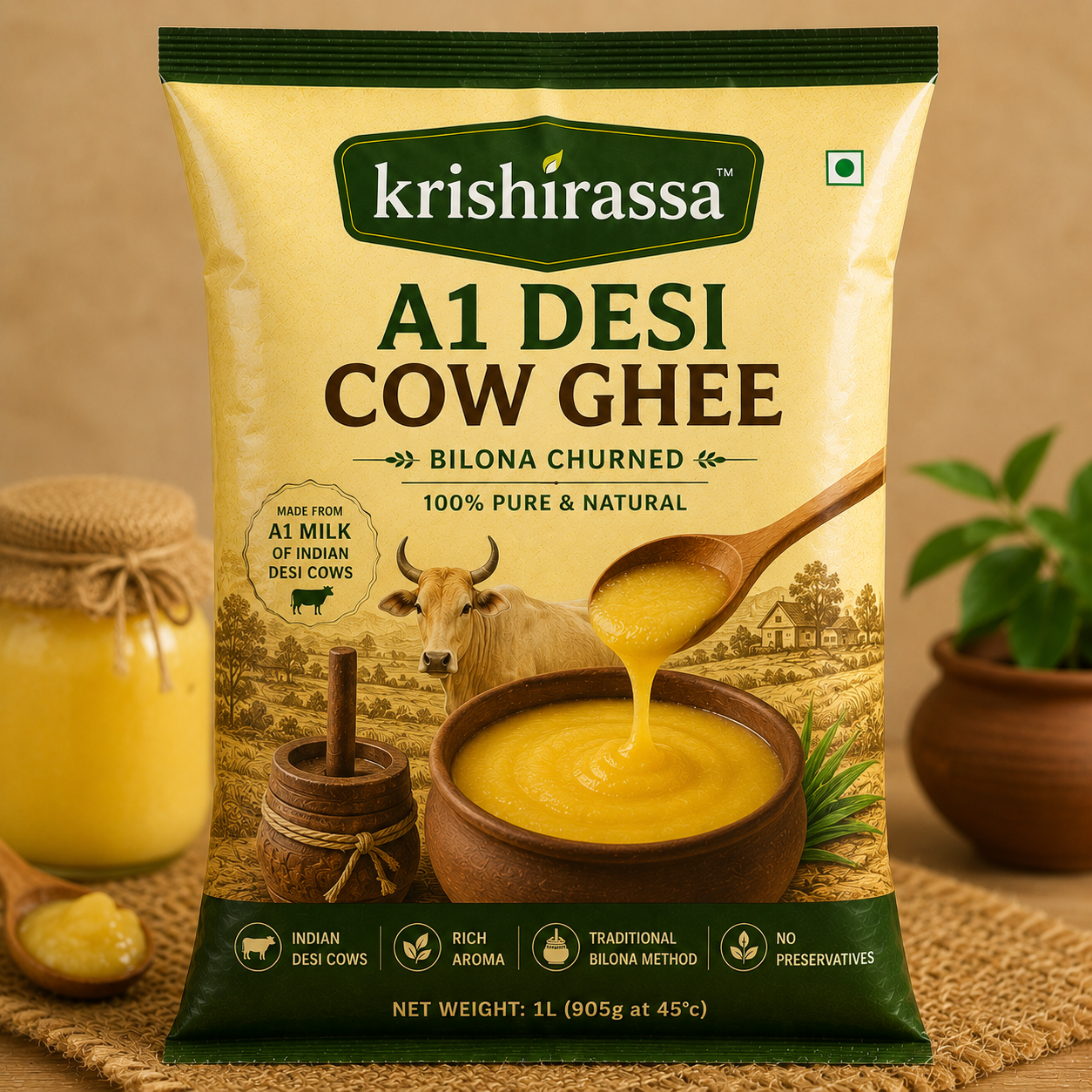 Pure A1 Desi Cow Ghee – Rich Aroma, Natural & Fresh