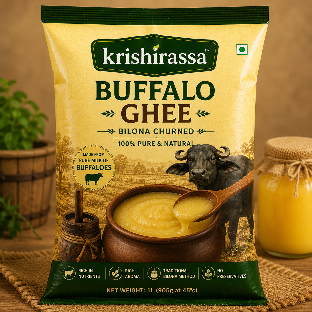 Pure Buffalo Ghee – Rich, Creamy & High Energy Natural Ghee